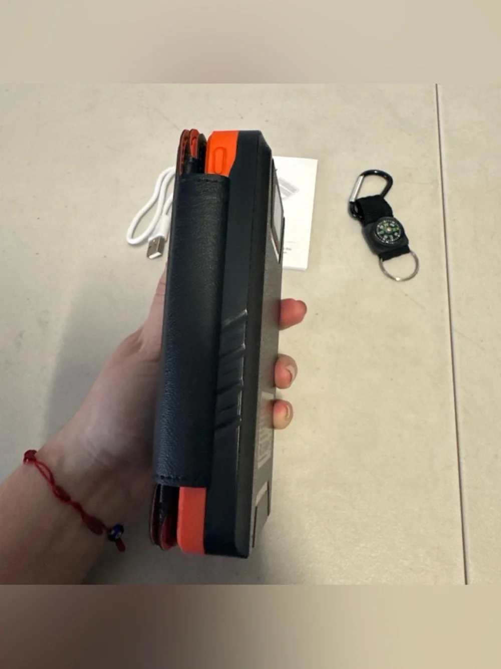 IEsafy Solar Charger 26800mAh Power Bank YD-820S 4 Panels & Compass Survival Kit